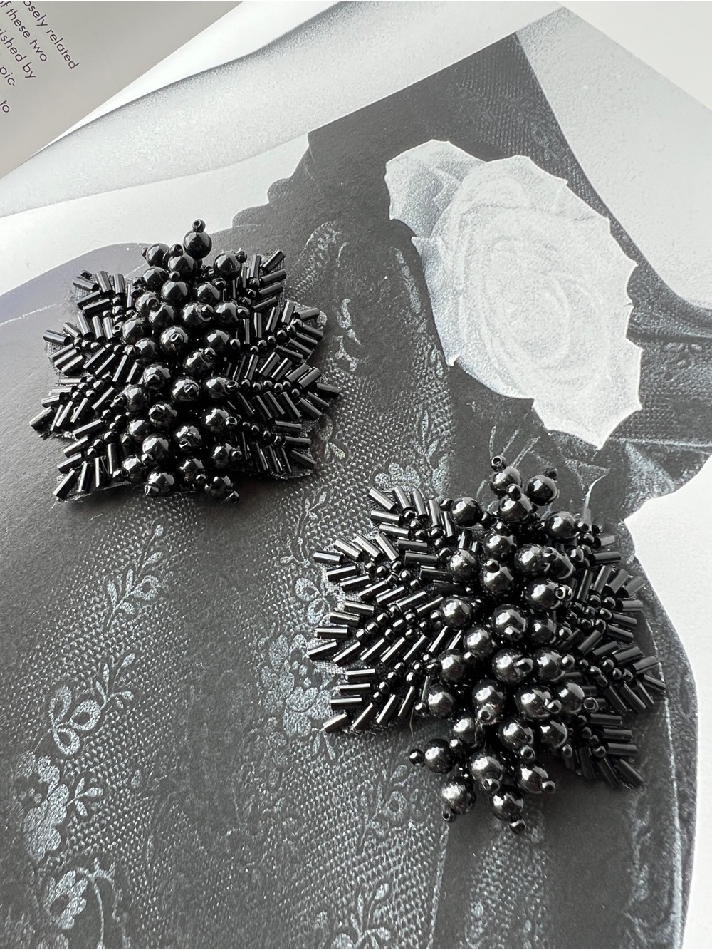 Black Beaded Statement Shoe Clips
